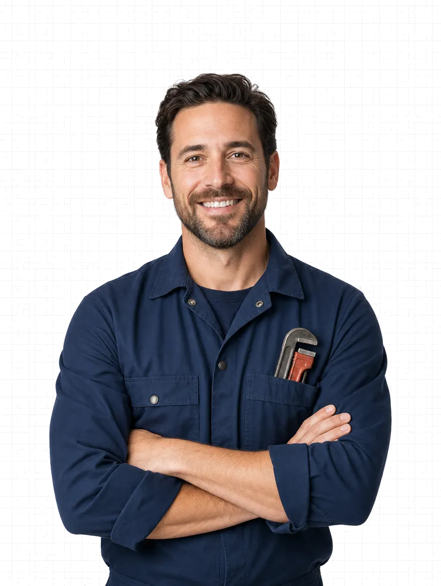 Professional plumber portrait