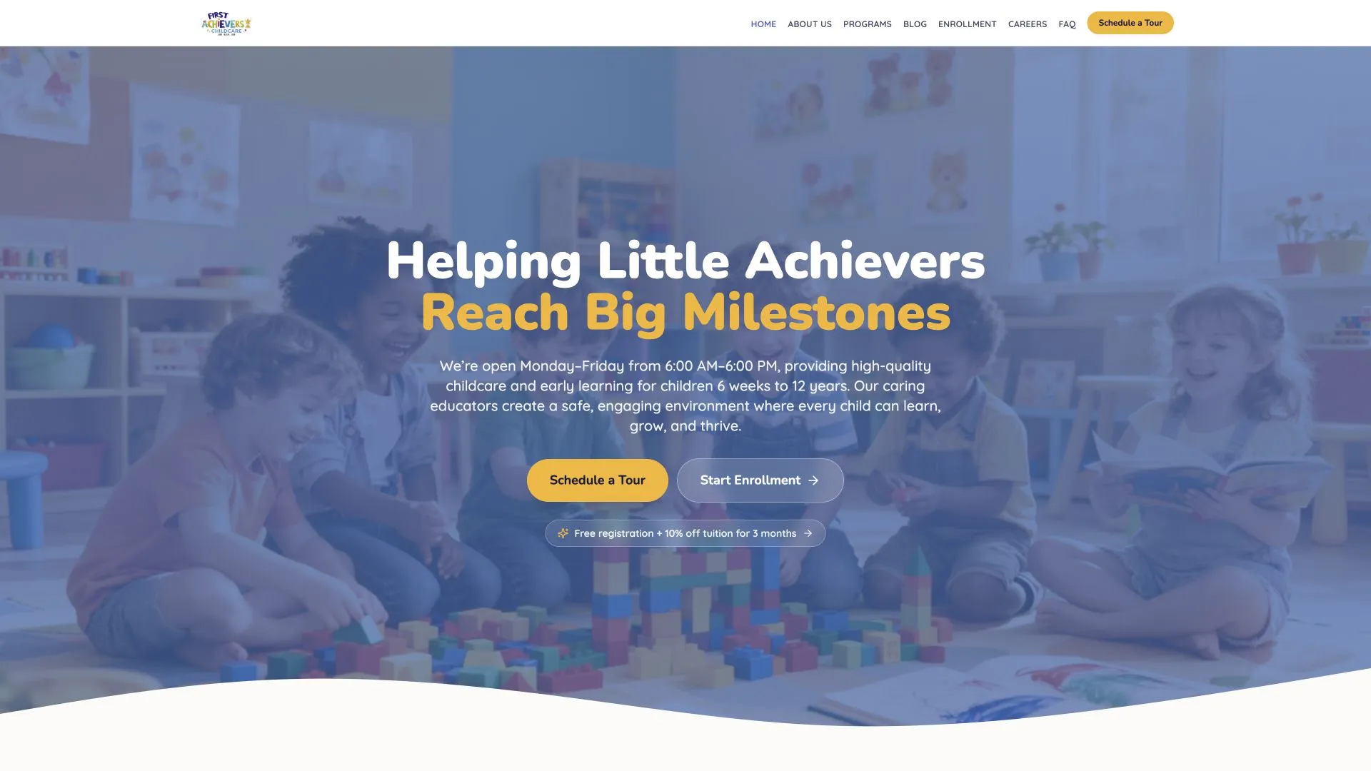 First Achievers Childcare website preview